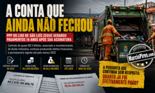 A CONTA QUE AINDA NÃO FECHOU: PPP DO LIXO DE SÃO LUÍS SEGUE GERANDO PAGAMENTOS 14 ANOS APÓS SUA ASSINATURA
