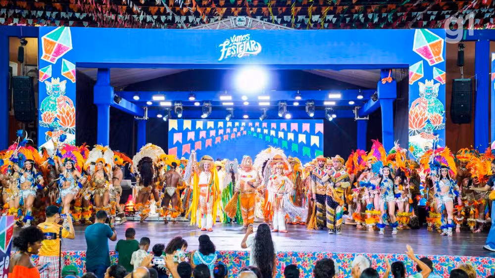 Apresentação cultural do Vamos Festejar 2026 em São Luís.