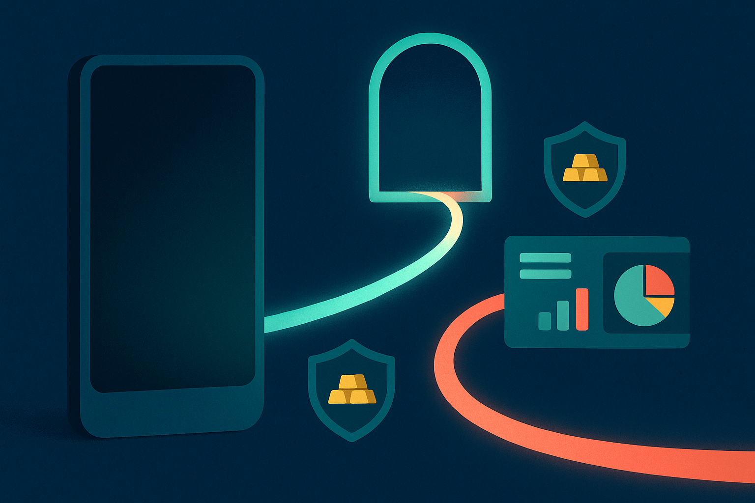 Ilustração de smartphone apagando, com rotas para plataformas digitais; o aplicativo tesouro direto será substituído.